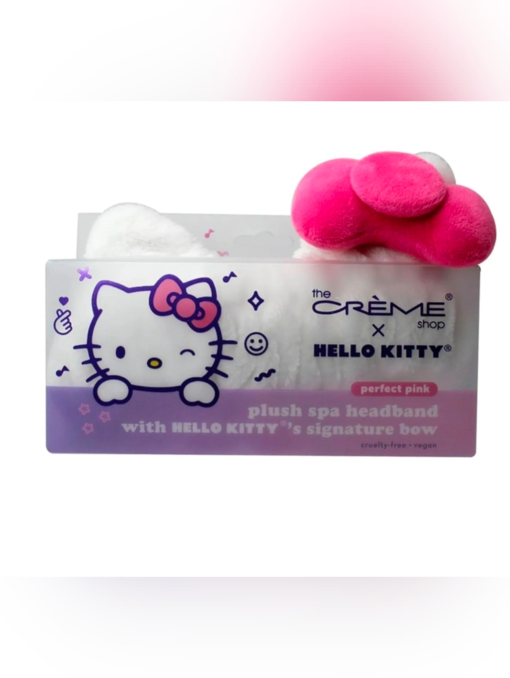 Hello Kitty X Creme Shop Plush Spa Headband in Bright Pink